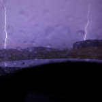 Shooting from the dash, bolts raining down